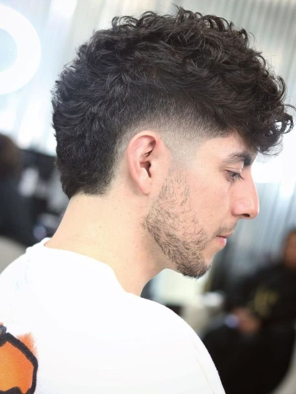 Burst Fade with Short Curly Top