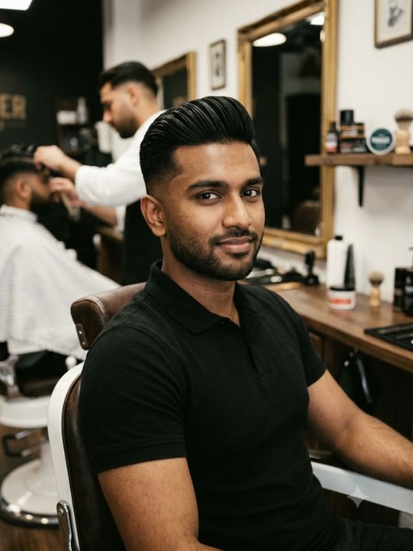 Comb Over with Low Taper Fade