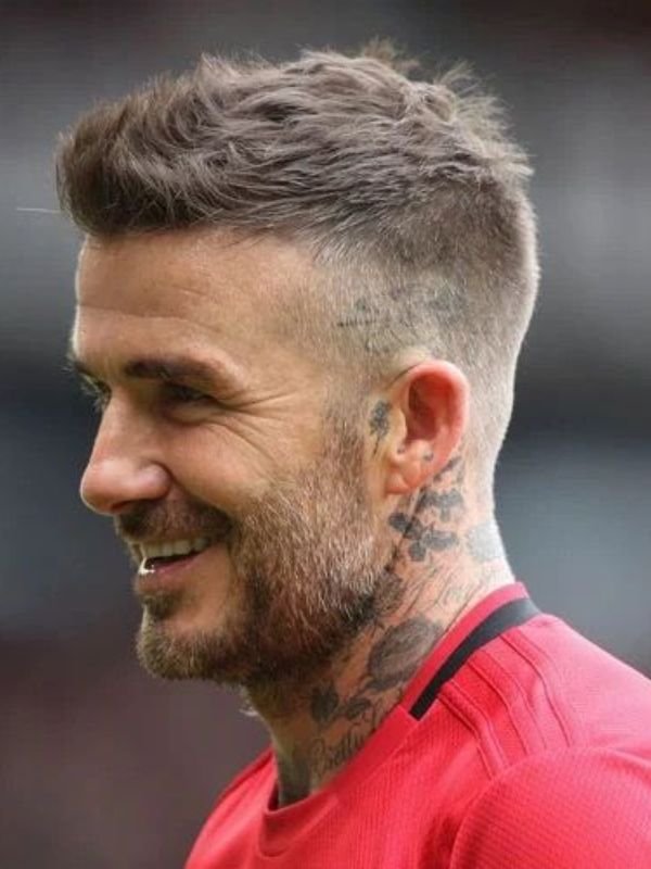 David Beckham – Short Textured Hair with Tapered Sides
