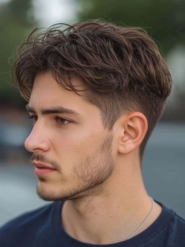 Forward-Swept Textured Fringe Low Taper