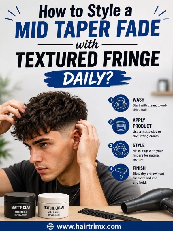 How to Style a Mid Taper Fade with Textured Fringe Daily