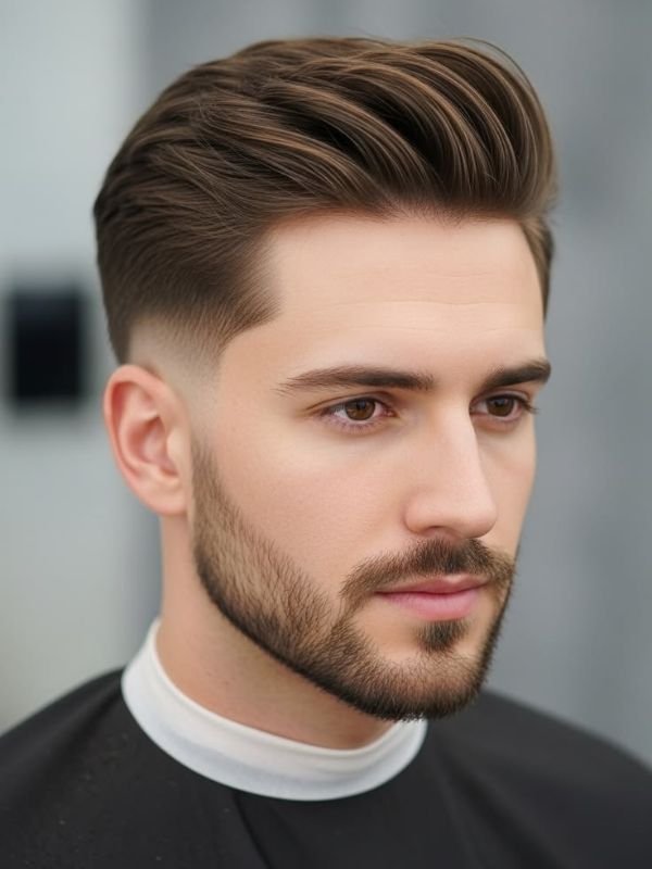 Low Mid Taper Fade with Textured Fringe