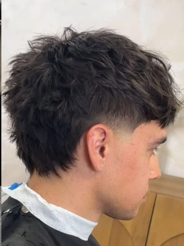 Low Taper Fade Fringe Mullet