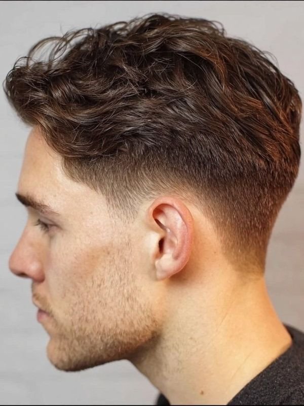 Low Taper Fade Fringe Straight Hair