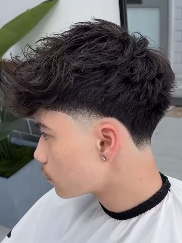 Low Taper Fade Long Fringe