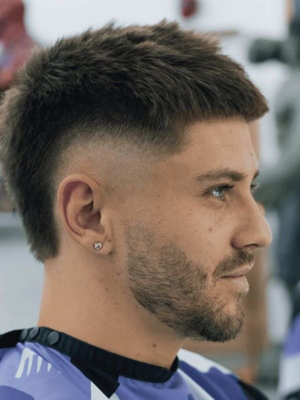 Low Taper Fade Middle Part Mullet