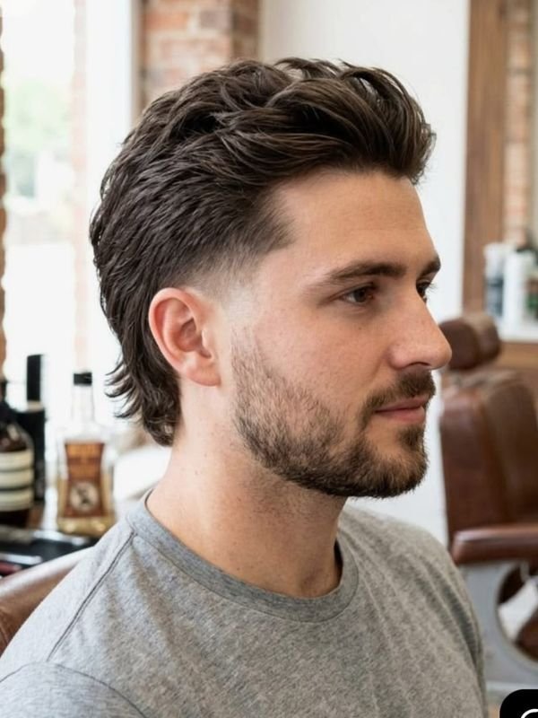 Low Taper Fade Middle Part for Men