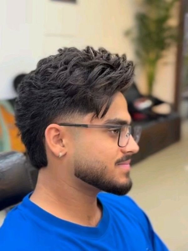 Low Taper Fade Mullet for Curly Hair
