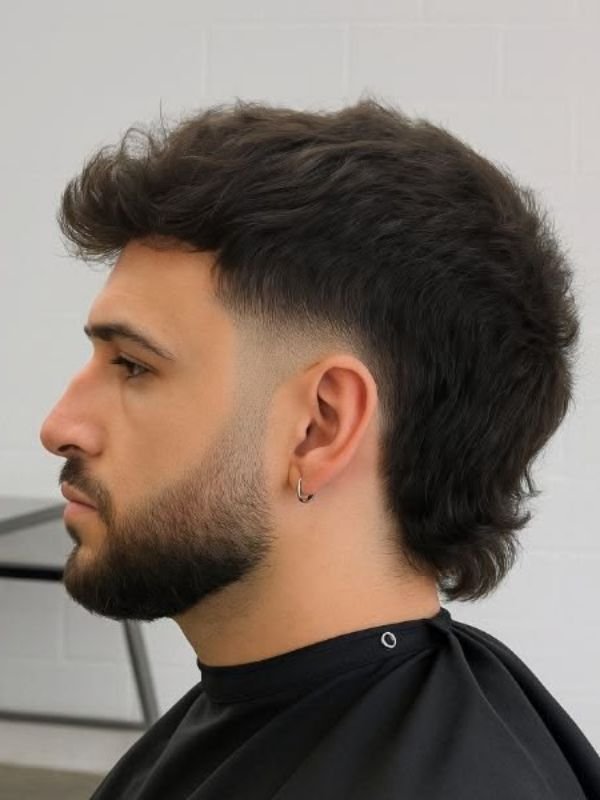 Low Taper Fade Mullet for Short Hair