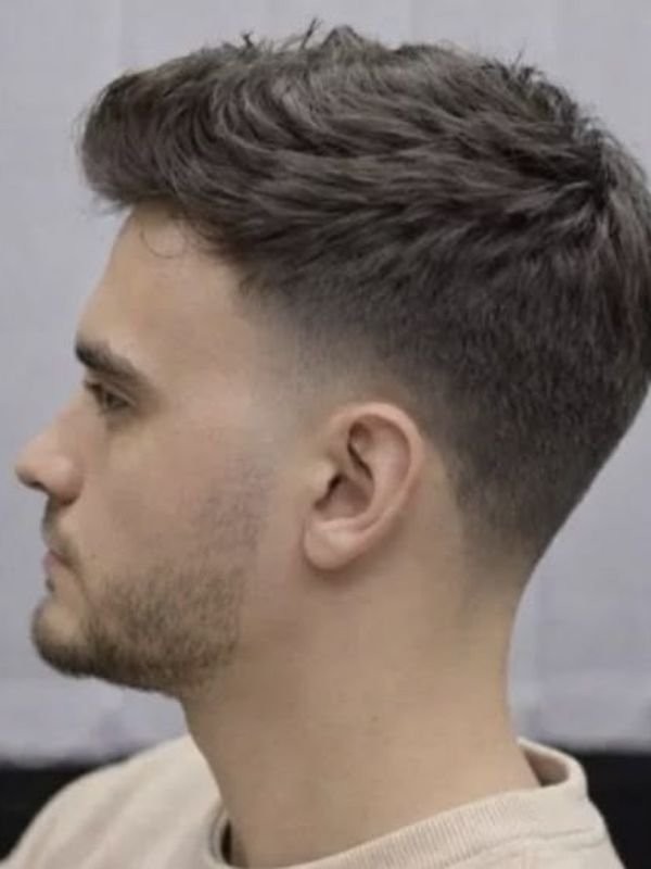 Low Taper Fade Short Fringe for Straight Hair