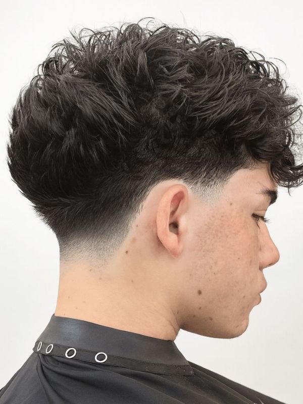 Low Taper Fade Thick Fringe