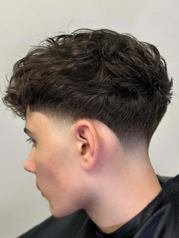 Low Taper Fade Thin Fringe