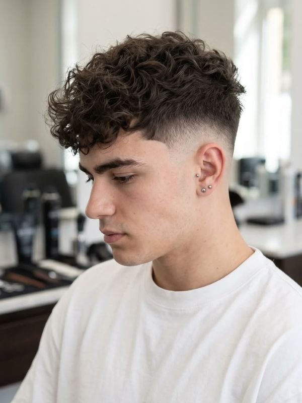 Low Taper Fade for Natural Curly Hair