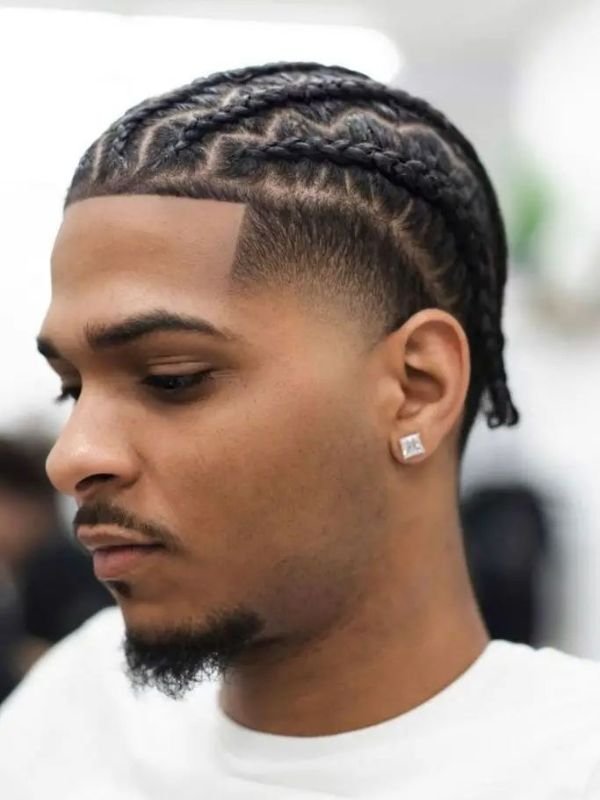 Low Taper Fade with Cornrows & Braids