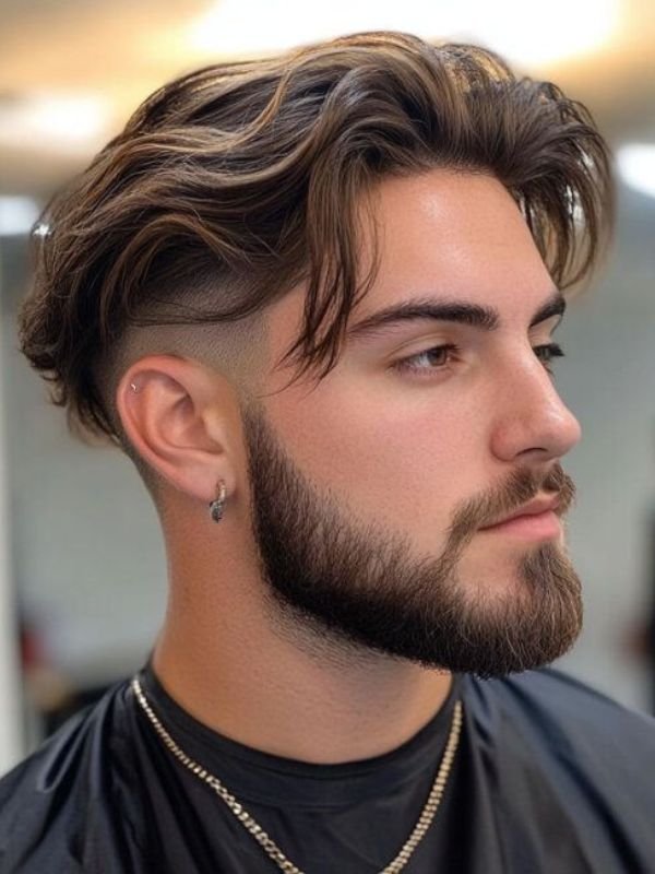 Low Taper Fade with Hair Design & Part