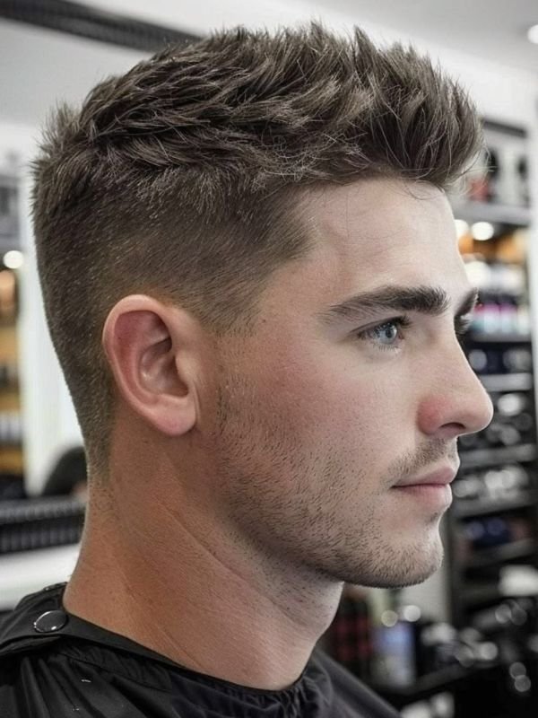 Low Taper Fade with Layered Texture