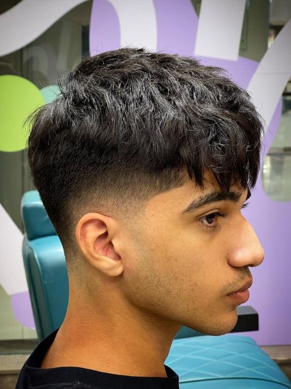 Mid Taper Fade With Fluffy Hair