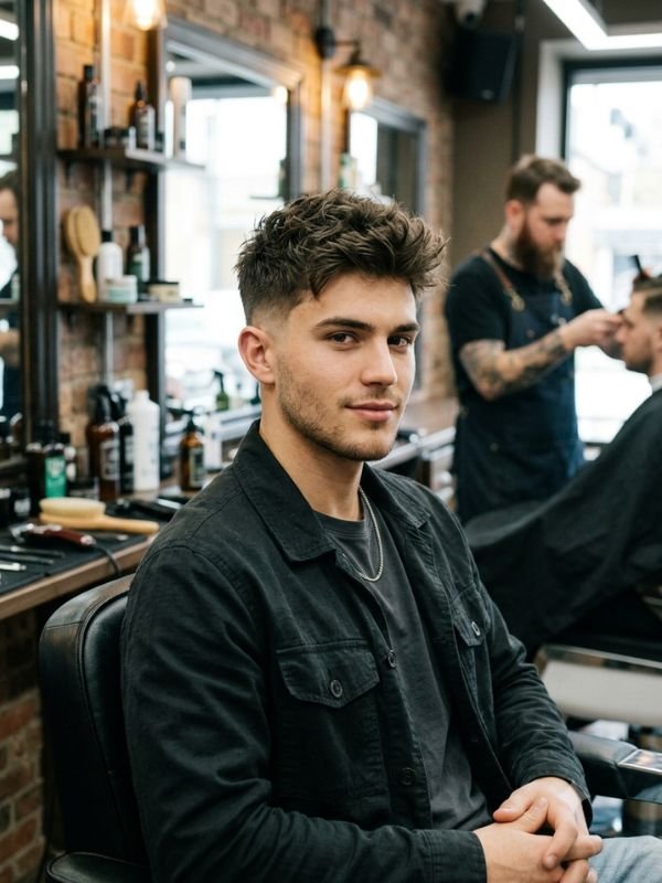 Short Messy Hair with Low Taper Fade