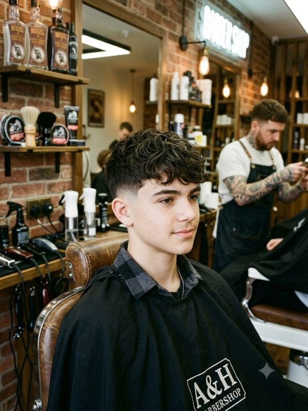 Short Wavy Textured Crop with Low Taper Fade