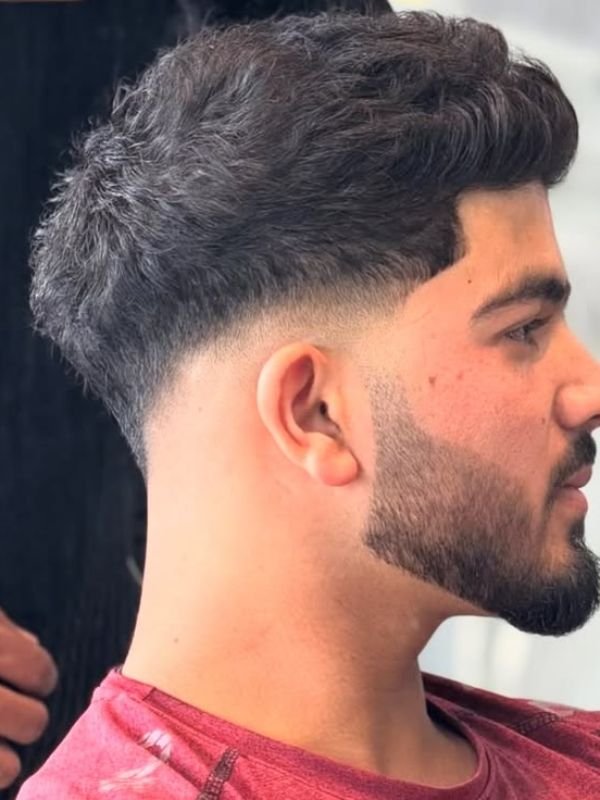 Voluminous Textured Top with Low Taper