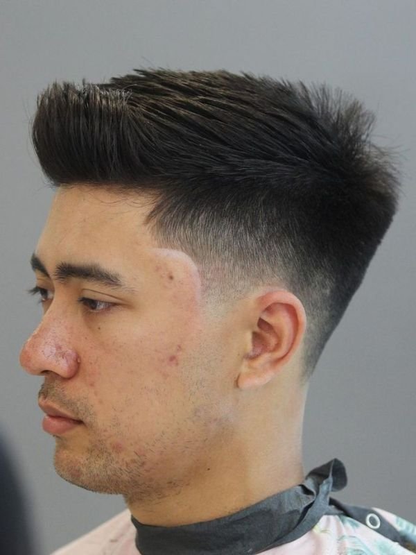 Asian Low Taper Fade Quiff Haircut