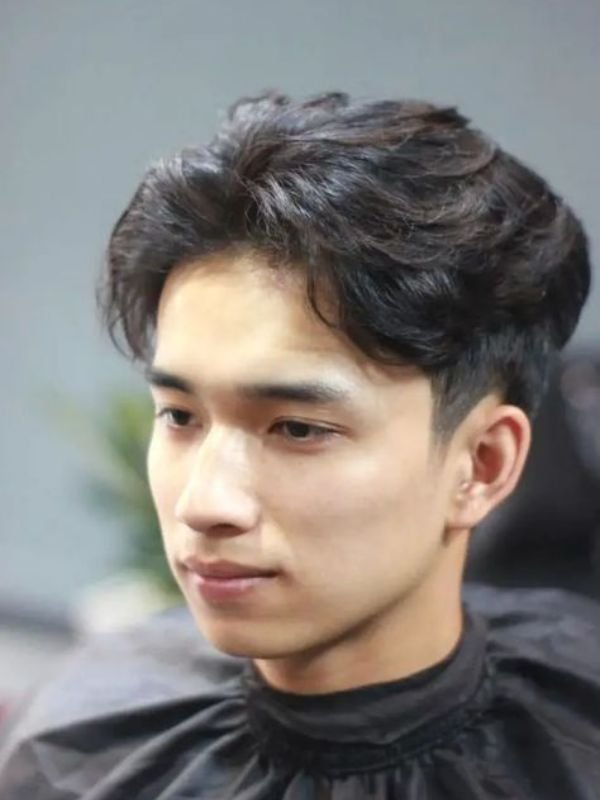 Asian Middle Part Fade Style