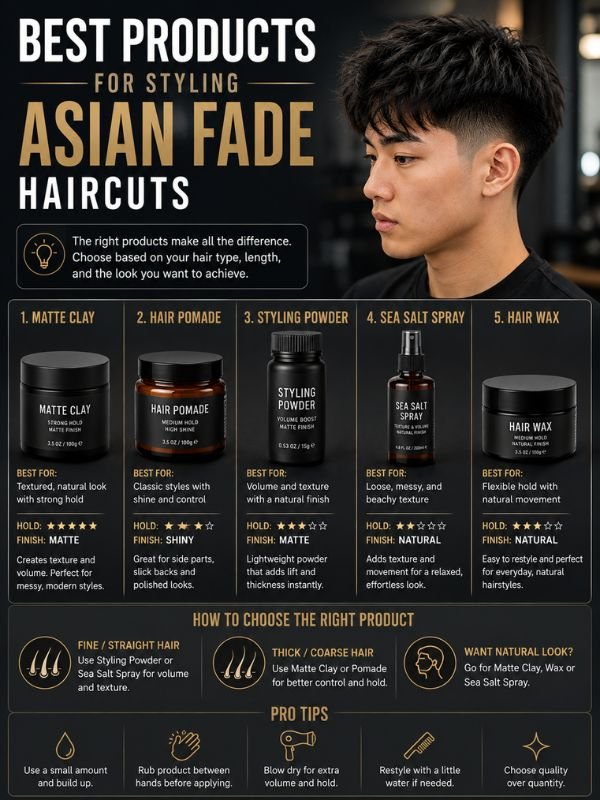 Best Products for Styling Asian Fade Haircuts