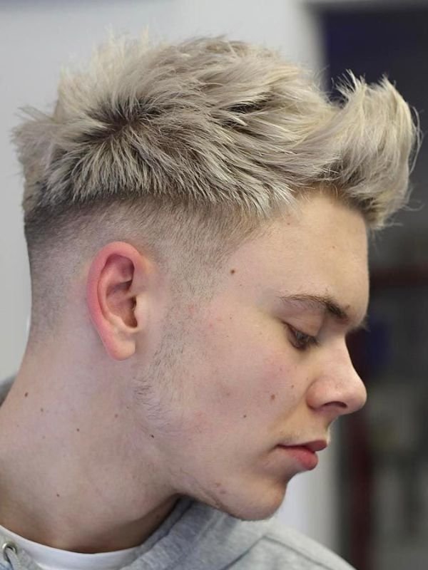 Bleached _ Platinum Blonde Top Burst Fade