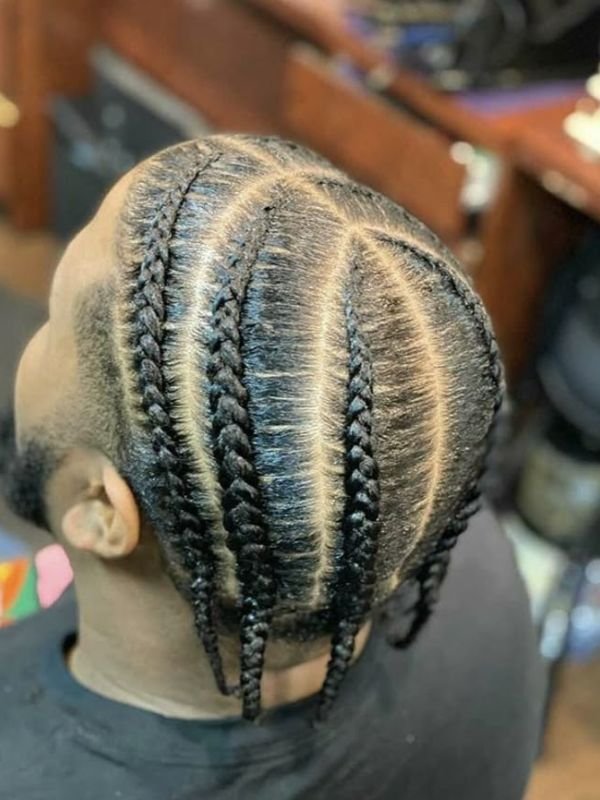 Burst Fade Braids & Cornrows
