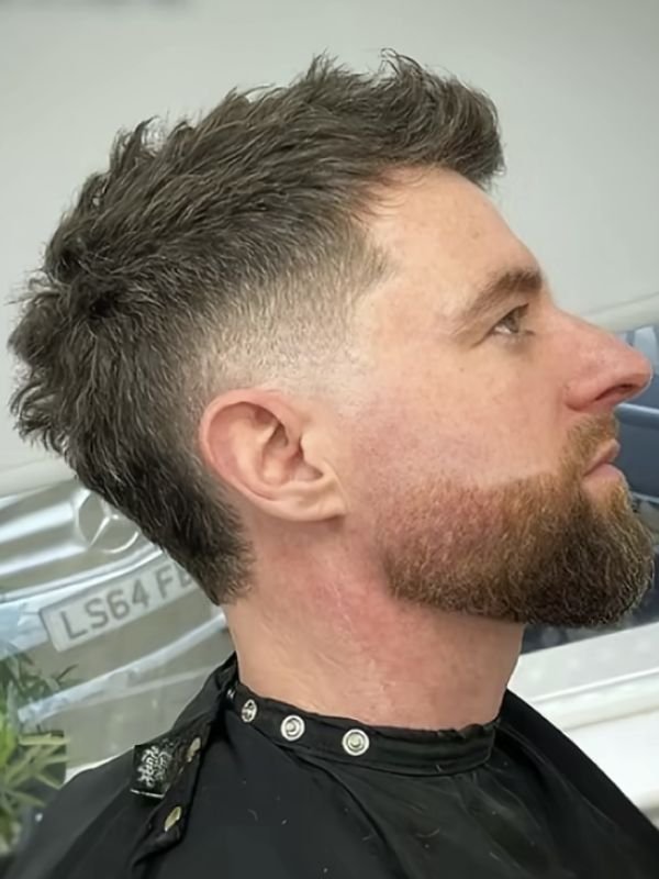 Burst Fade Buzz Cut with Beard Blend