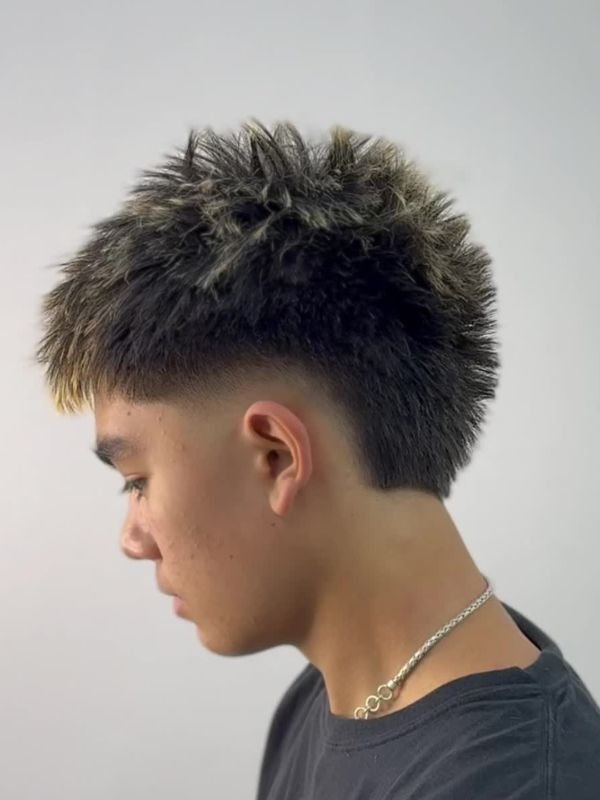 Burst Fade Messy Fringe