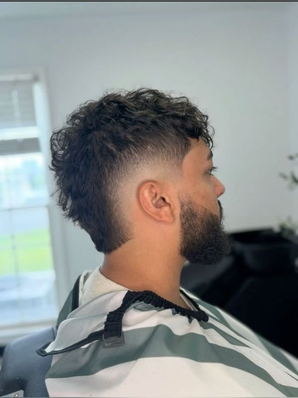 Burst Fade Wavy Hair