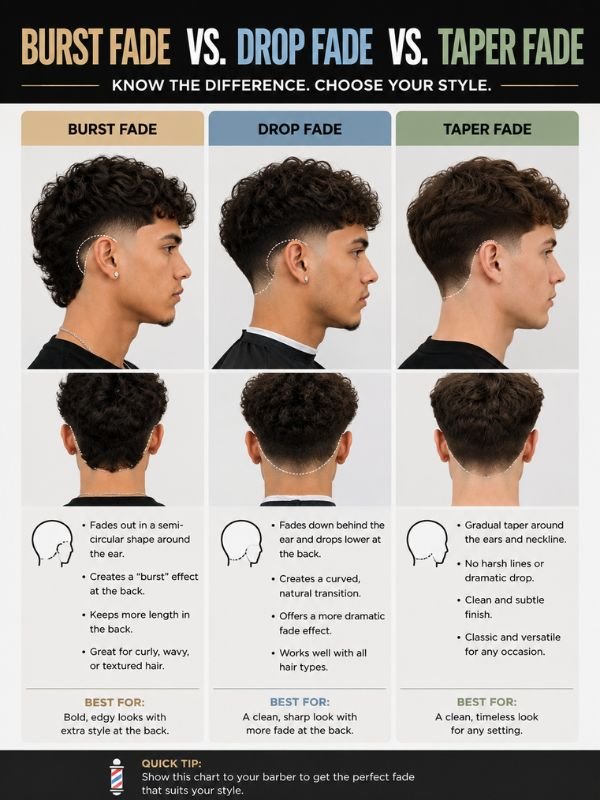 Burst Fade vs. Drop Fade vs. Taper Fade