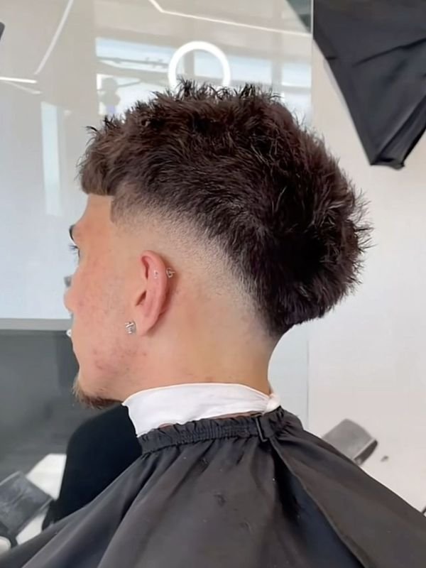 Butch Cut with Burst Fade