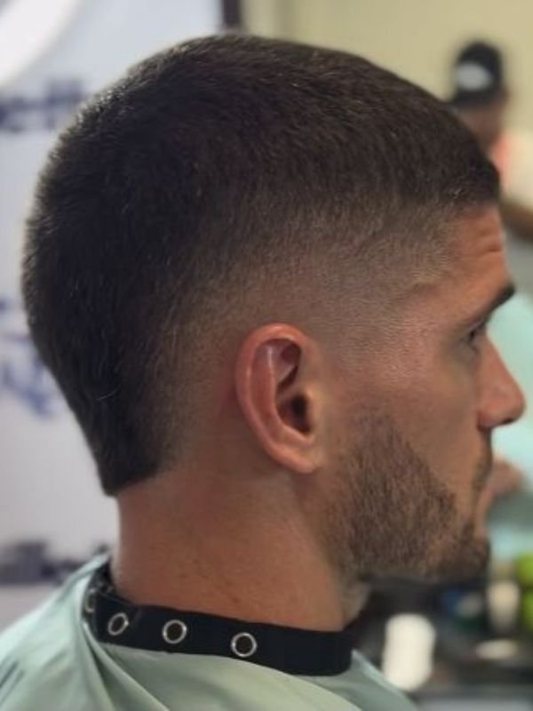 Buzz Cut Mullet with Burst Fade