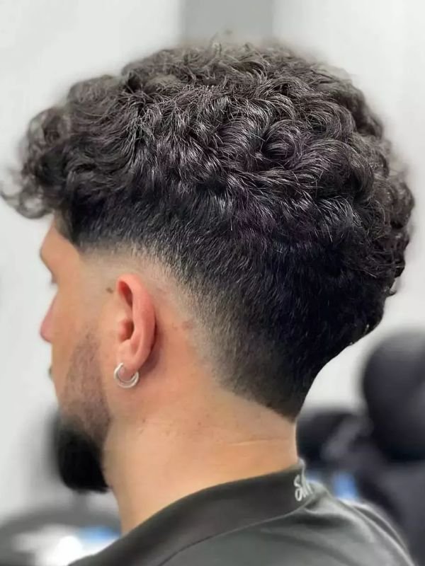 Curly Hair Burst Fade Buzz Cut