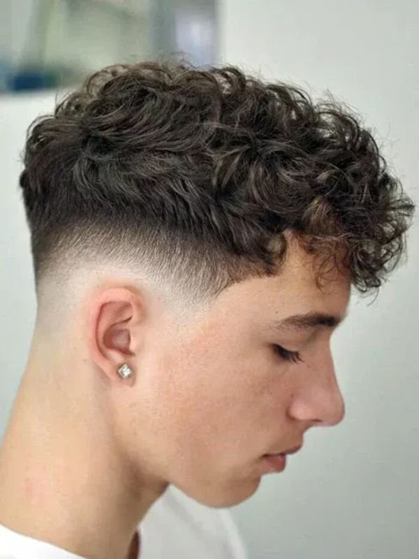 Curly Low Taper Fade French Crop