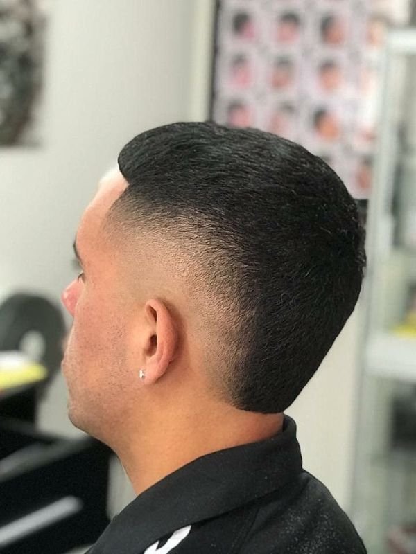 Disconnected Line Burst Fade Buzz Cut