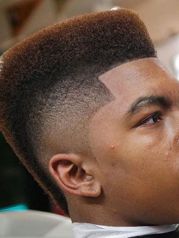 Flat Top Buzz Cut with Burst Fade