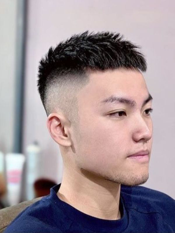 French Crop Burst Fade Asian Hair