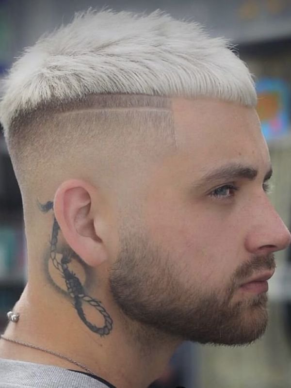 French Crop Burst Fade Blonde Hair