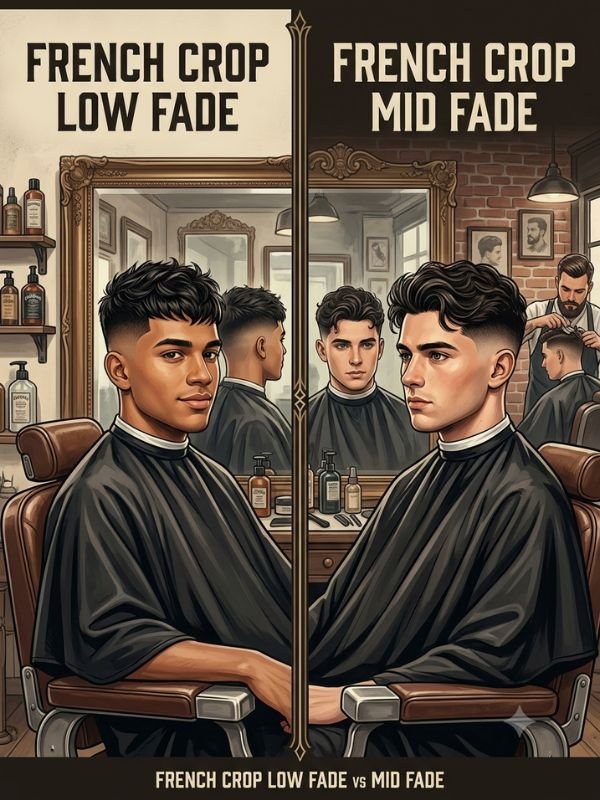 French Crop Low Fade vs Mid Fade