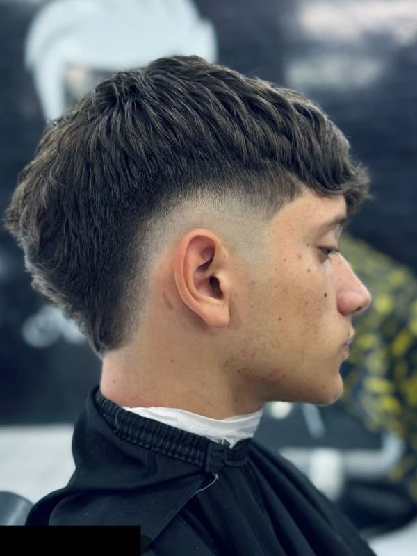 French Crop Low Taper Burst Fade