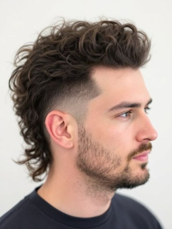 French Crop Mullet for Curly Hair