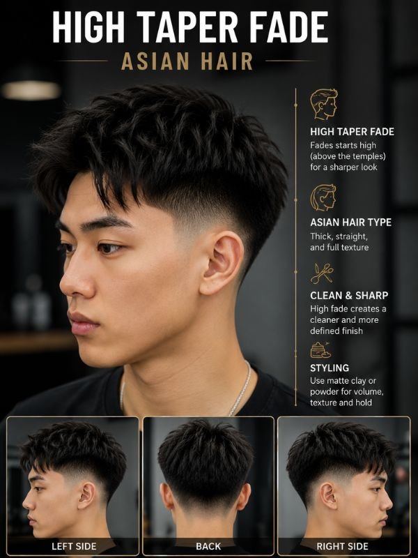 High Taper Fade Asian Hair