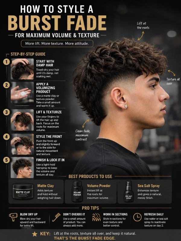 How to Style a Burst Fade for Maximum Volume & Texture
