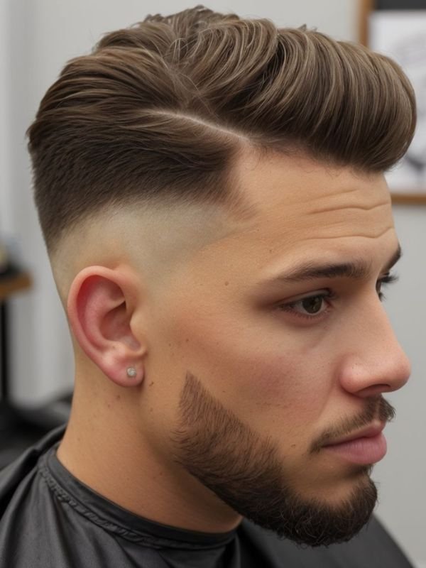 Layered Low Taper Fade Quiff Haircut