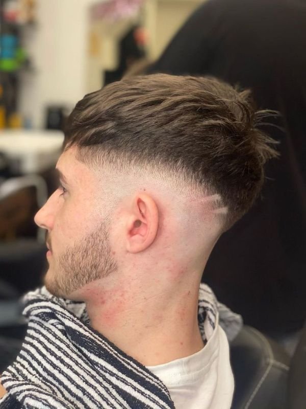 Long French Crop Burst Fade