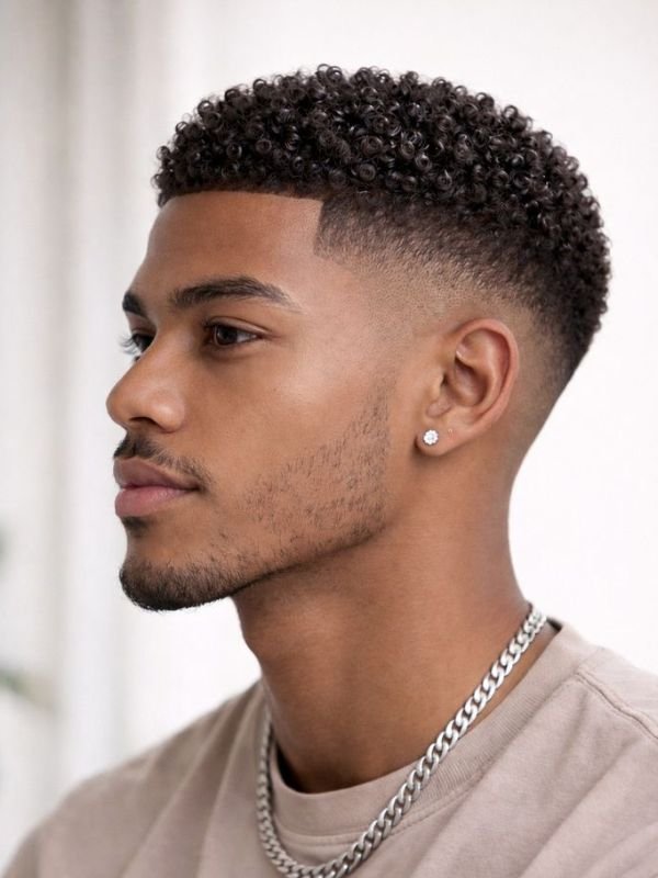 Low Taper Afro for Black Men