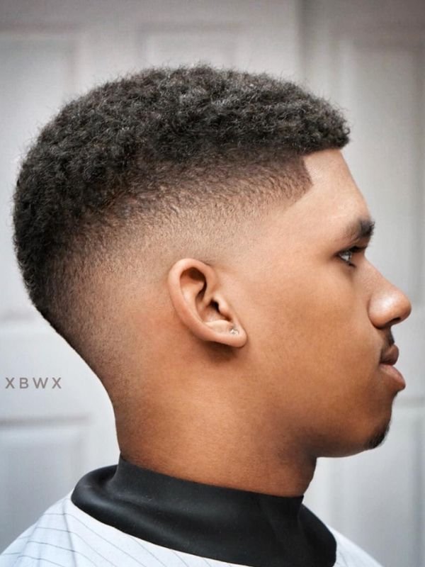 Low Taper Curly Fade Afro